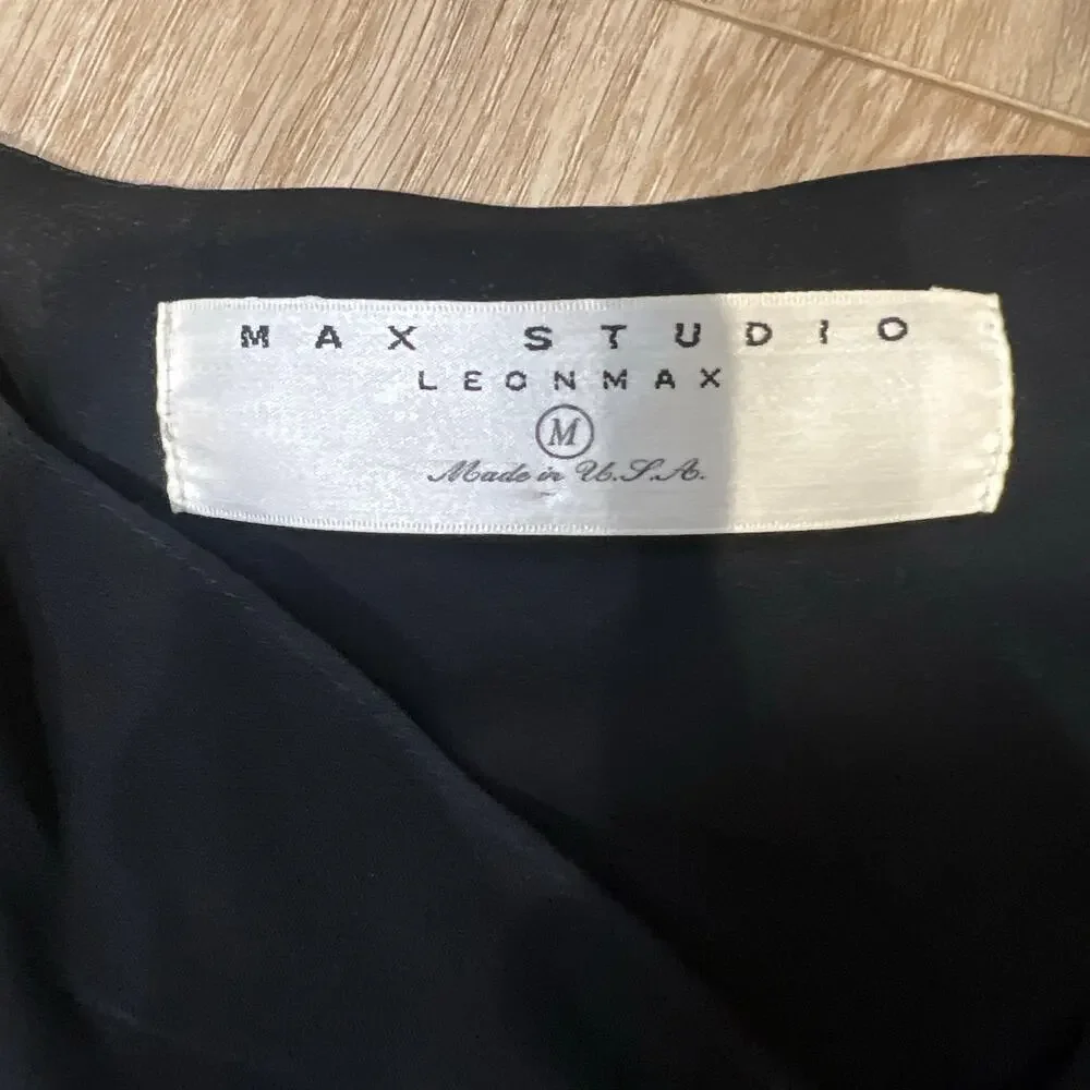 MAX STUDIO LEON MAX Women's Slip Maxi Dress Size M In Black - Picture 6 of 7